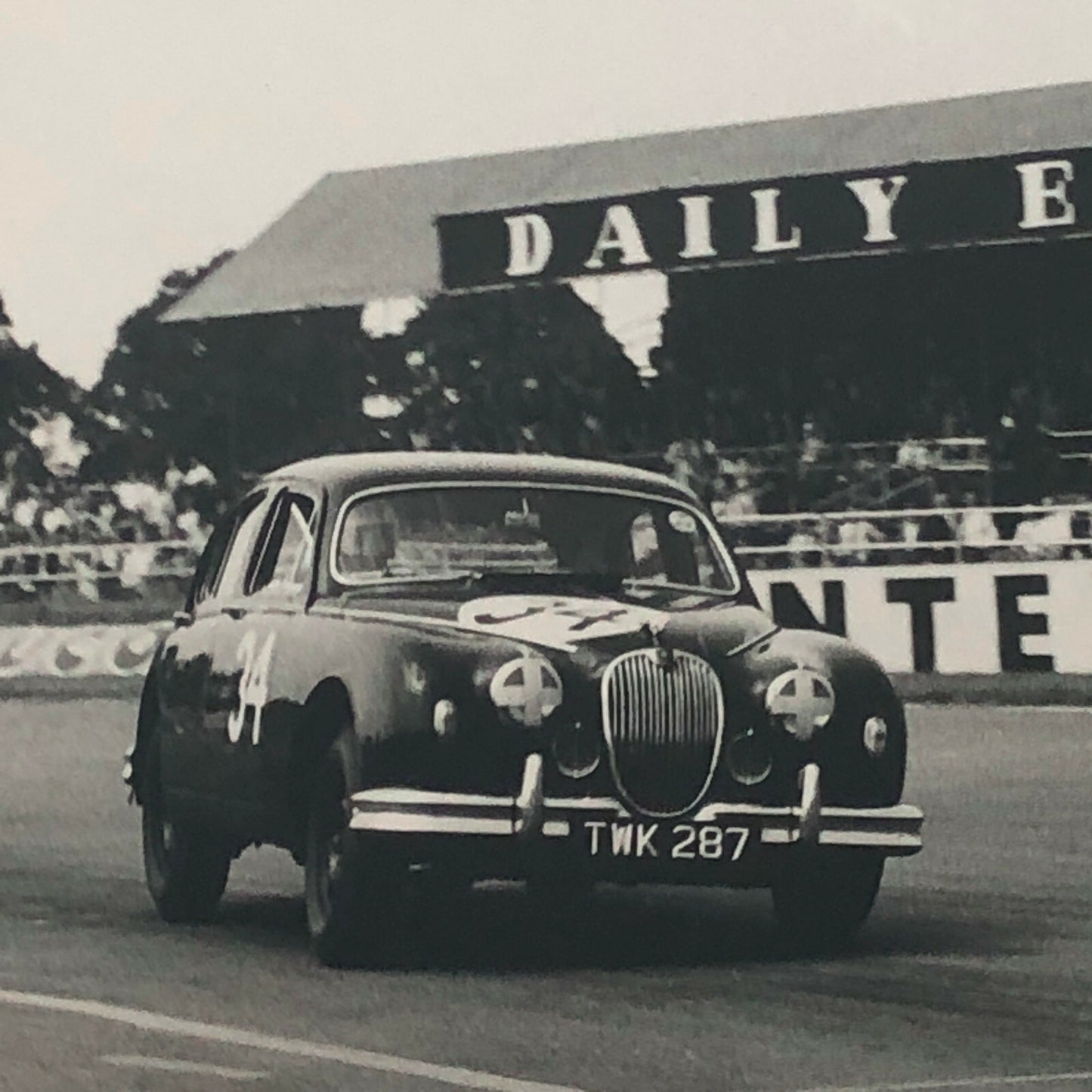 Vintage Jaguar 3.4 Racing Photo Photograph Walt Hansgen Bernard CAHIER 