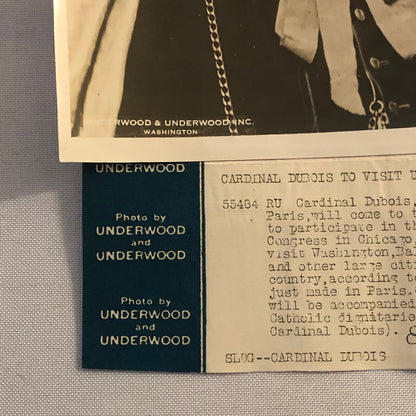 1926 Press Photo Cardinal Dubois Archbishop of Paris Catholic Photograph