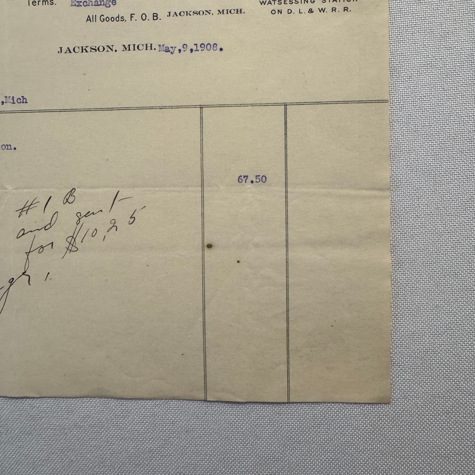 Empire Cream Separator Company New Jersey Michigan Letterhead Document 1908