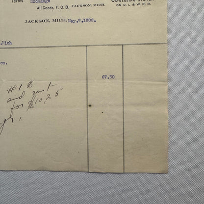 Empire Cream Separator Company New Jersey Michigan Letterhead Document 1908