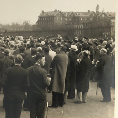 Press Photo Photograph President Franklin Roosevelt Speech from Train Crowd