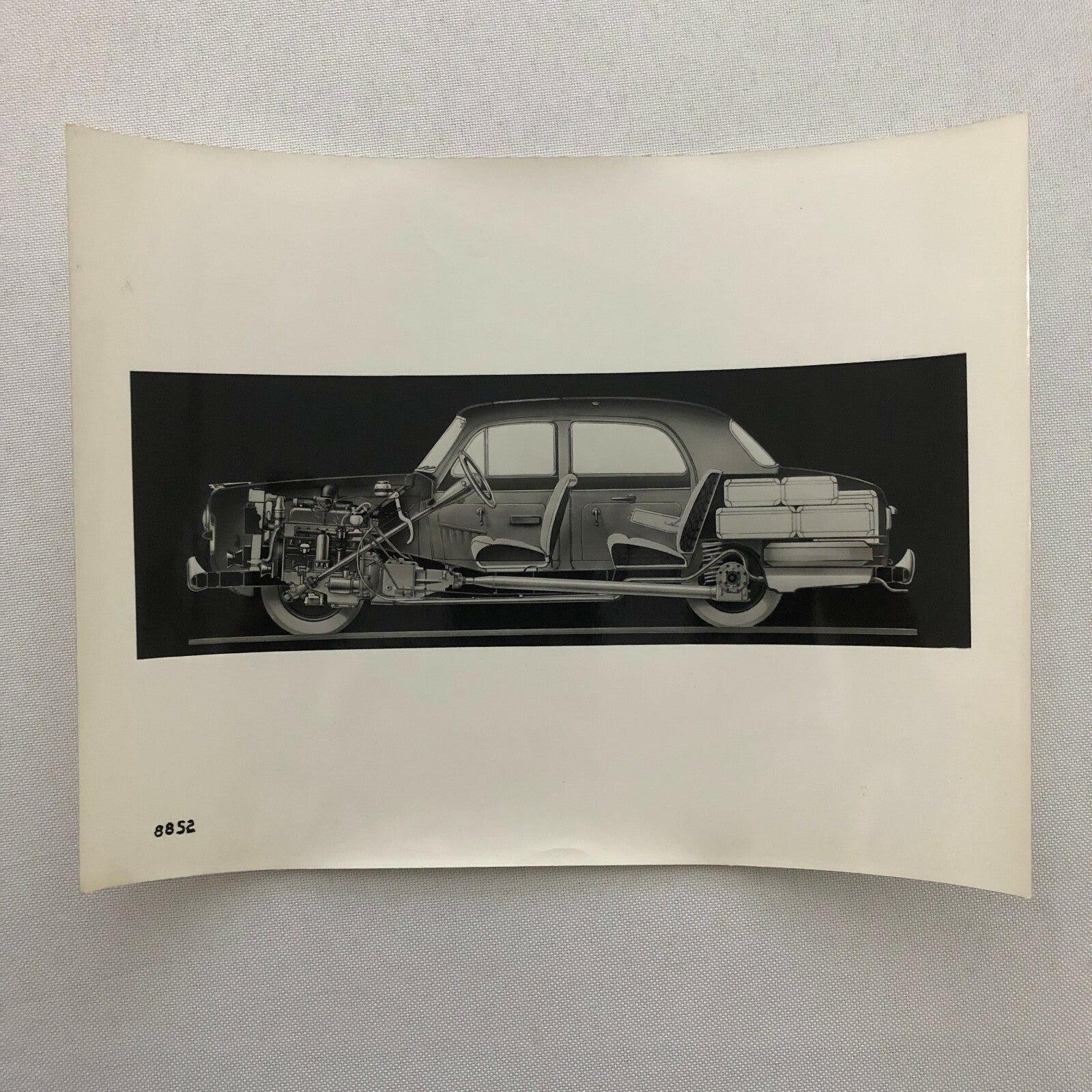 Vintage Cutaway Car Automobile Press Photo Photograph Print - Unknown Model 
