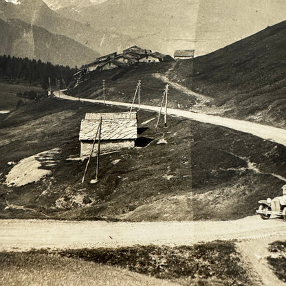 Vintage Car Automobile On Mountain Road Photo Photograph Print Italian Italy