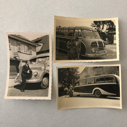Vintage Bus Photo Photograph Print Lot of 23 People with Buses Germany