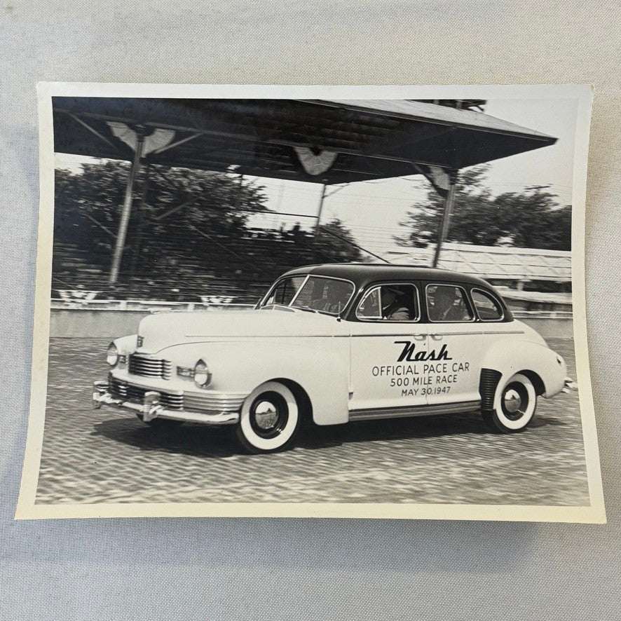 Vintage Indy 500 Racing Photo Nash Official Pace Car Automobile Photograph 1947