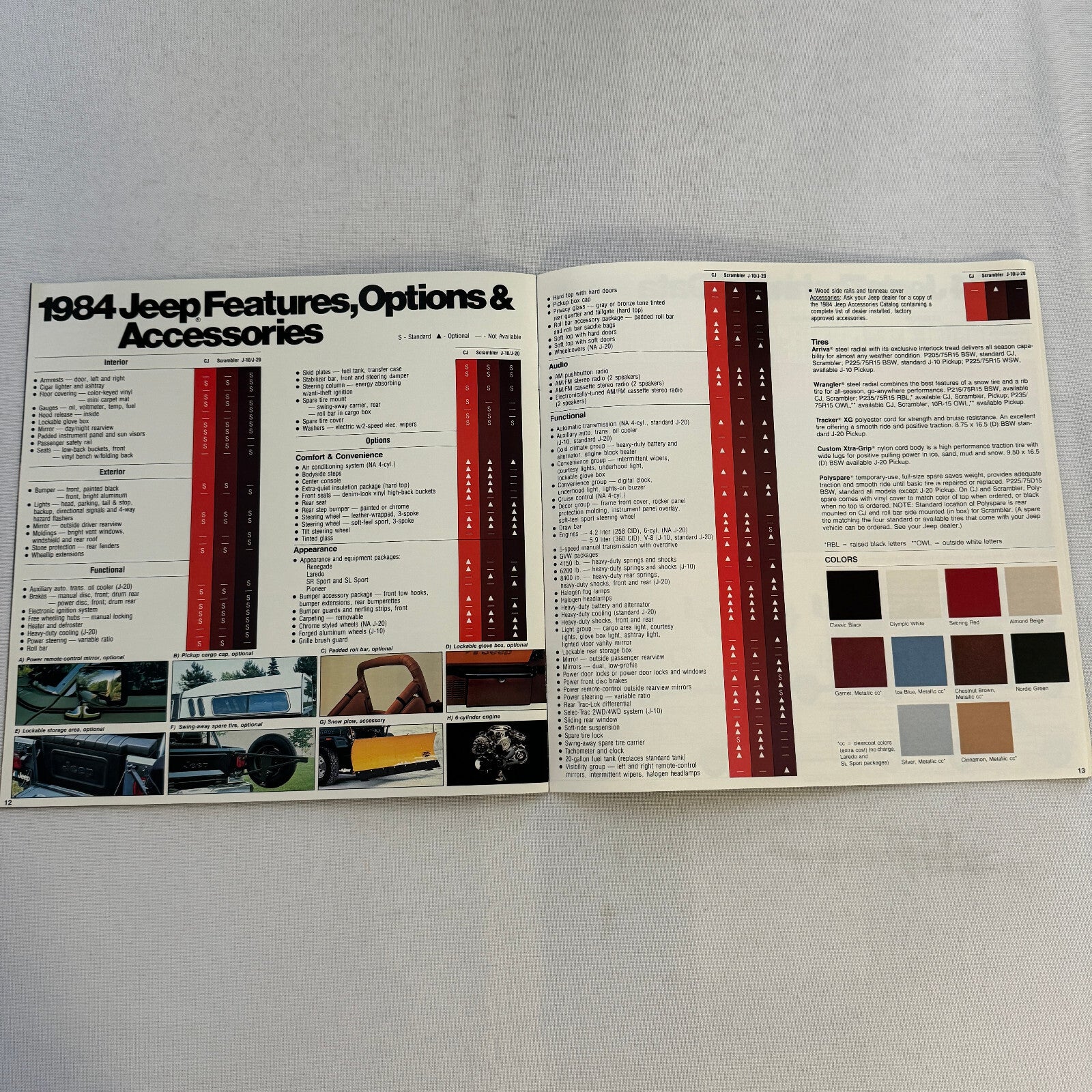1984 Jeep Sales Brochure Catalog CJ Scrambler Pickup Renegade Laredo