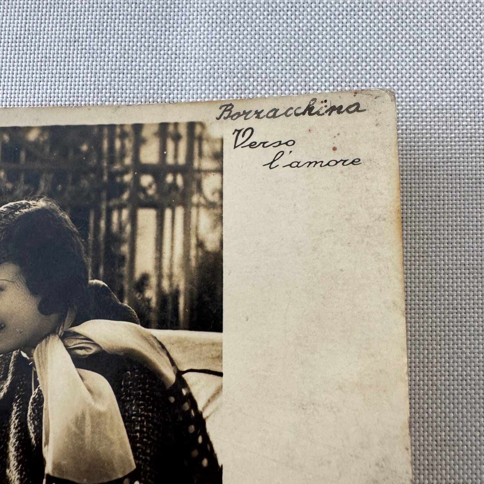 Vintage Italian Automobile Real Photo Postcard Post Card RPPC Beautiful Woman