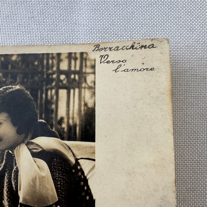 Vintage Italian Automobile Real Photo Postcard Post Card RPPC Beautiful Woman