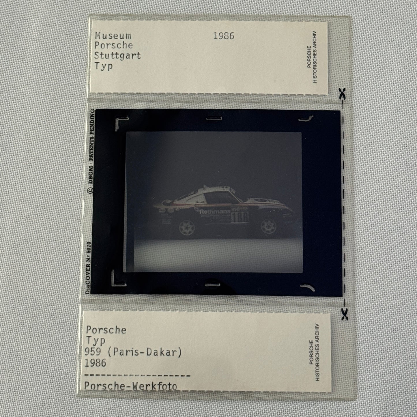 Porsche 959 Paris Dakar Rally Museum Archive Factory Photo Slide Transparency