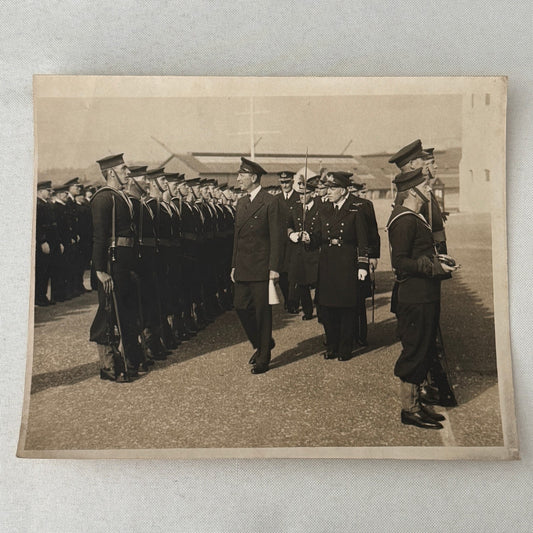 British Navy Inspection Press Photo Photograph Print 1934 Devonport