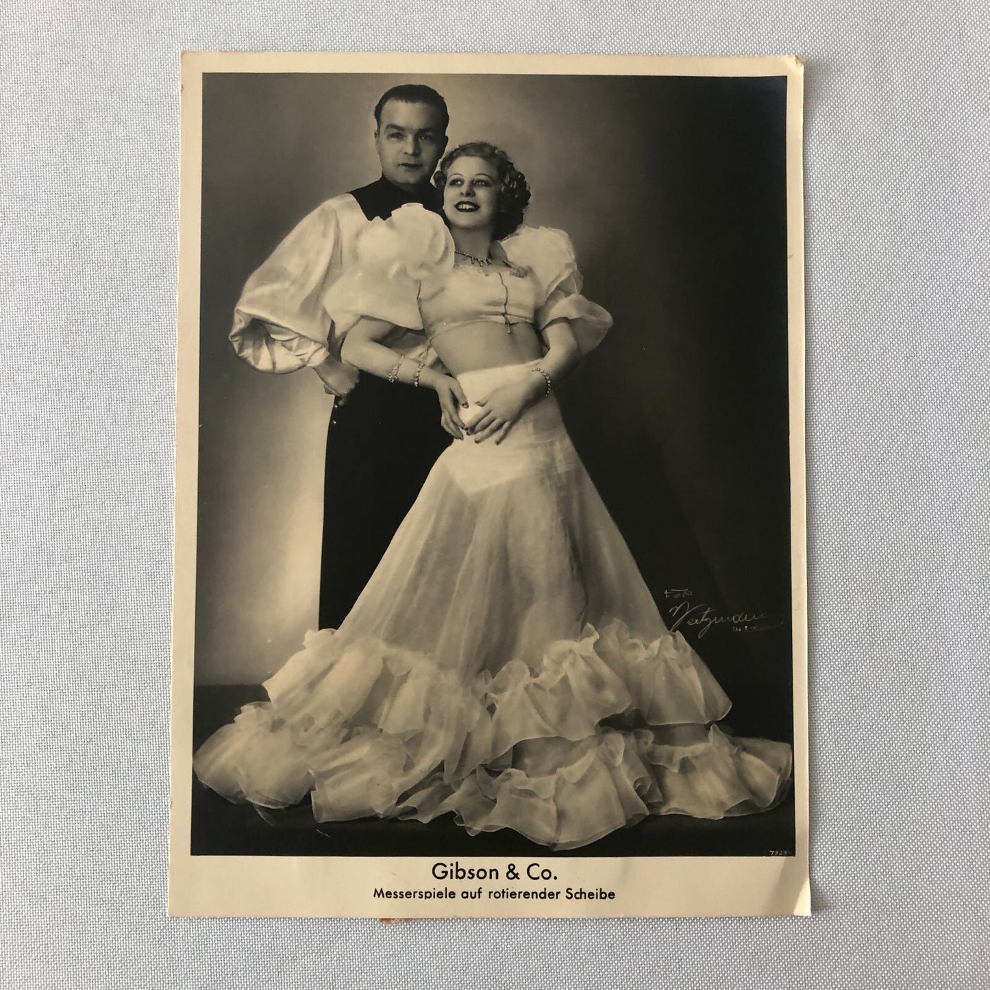 Circus Knife Act Perfomer Photo Photograph Print Gibson & Co German Vintage