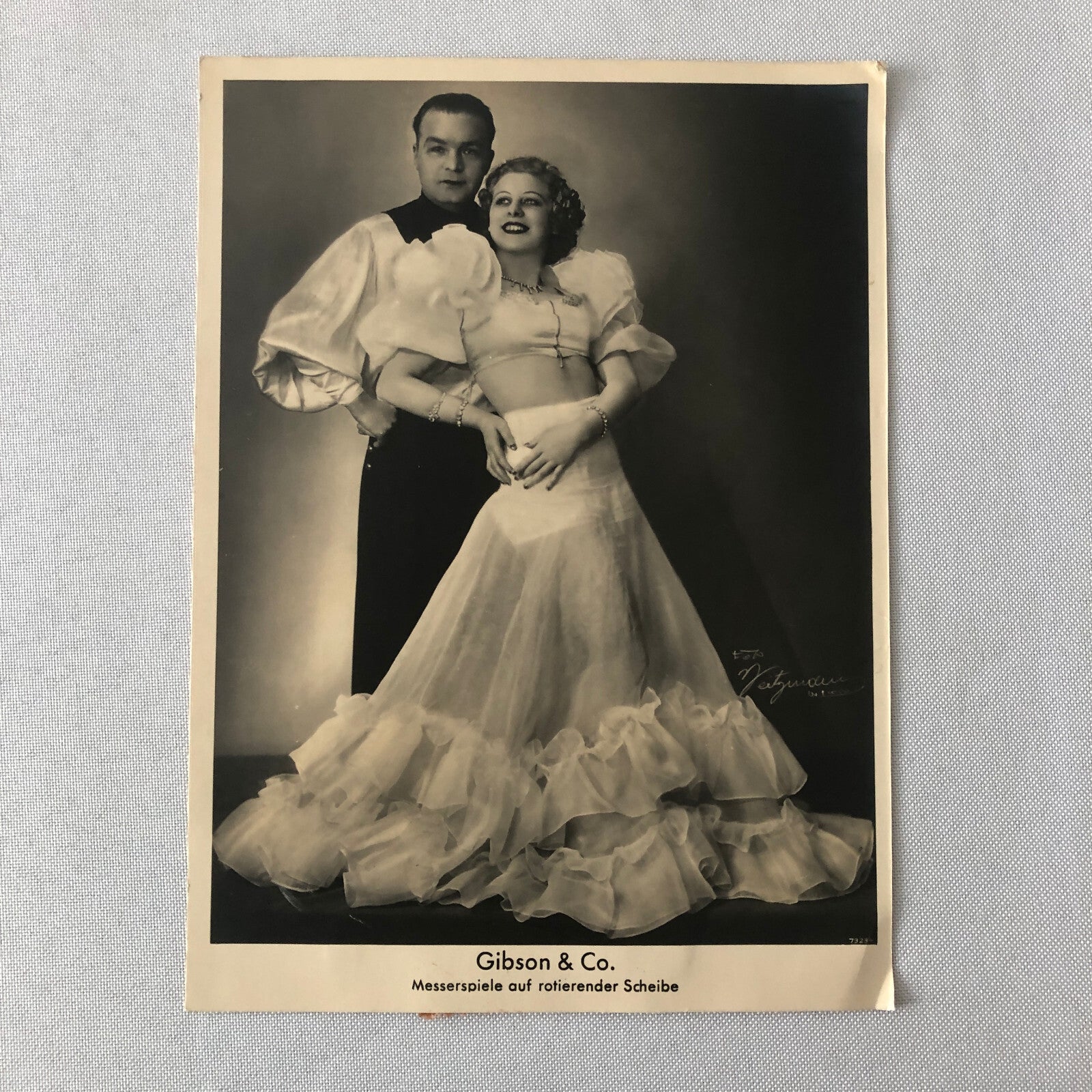 Circus Knife Act Perfomer Photo Photograph Print Gibson & Co German Vintage