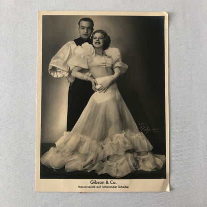 Circus Knife Act Perfomer Photo Photograph Print Gibson & Co German Vintage