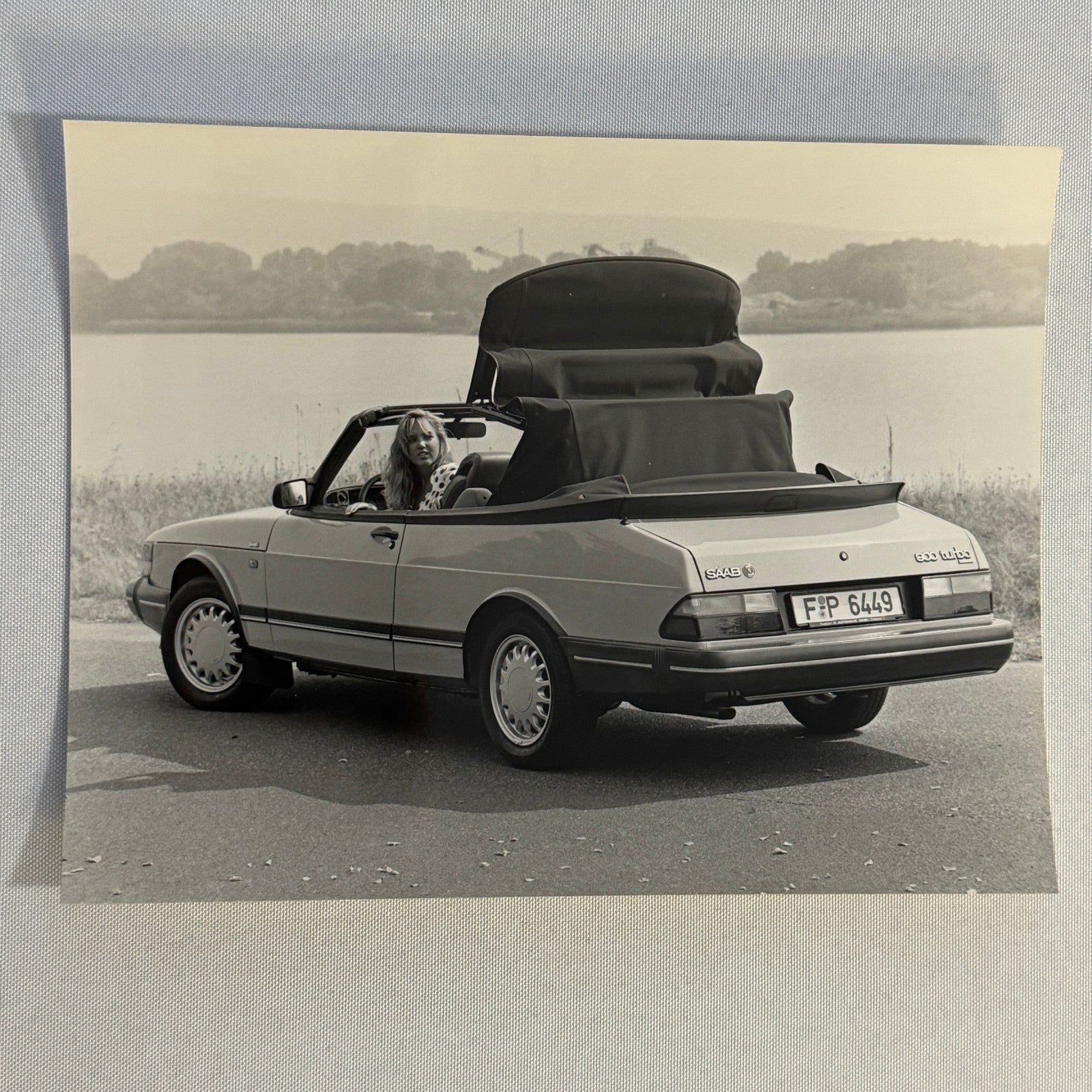 1992 Saab 900 Turbo 16 Cabriolet Convertible Car Factory Photo Photograph Print