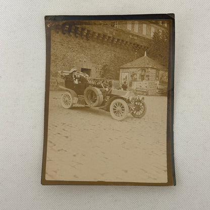 Vintage Photograph Photo People with Antique Car Early Automobile