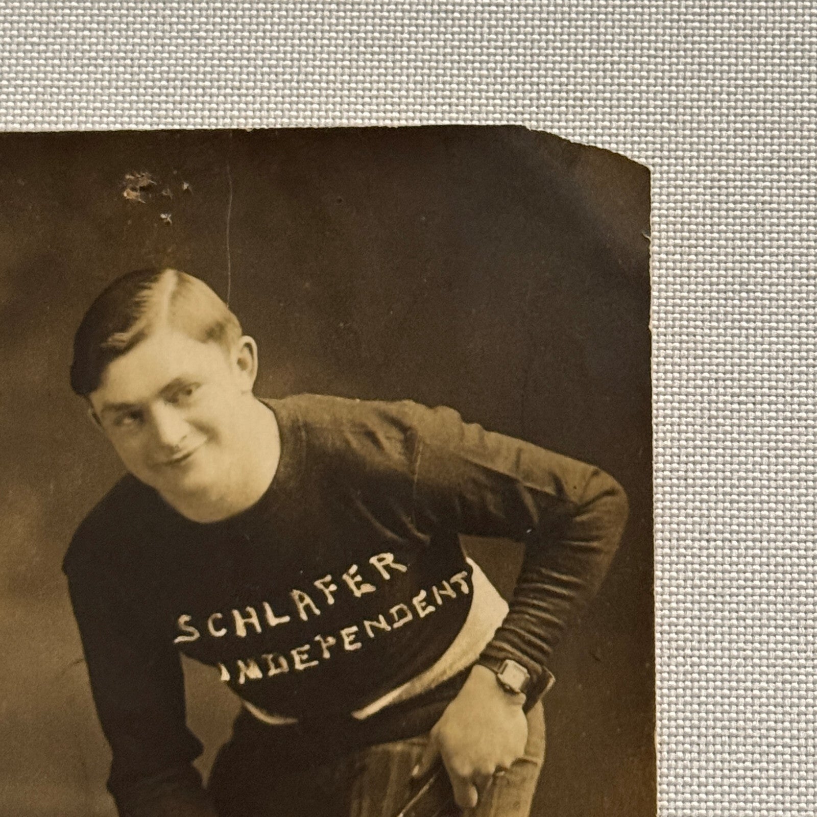 Hockey Player Antique Photo Photograph Young Amateur Vintage
