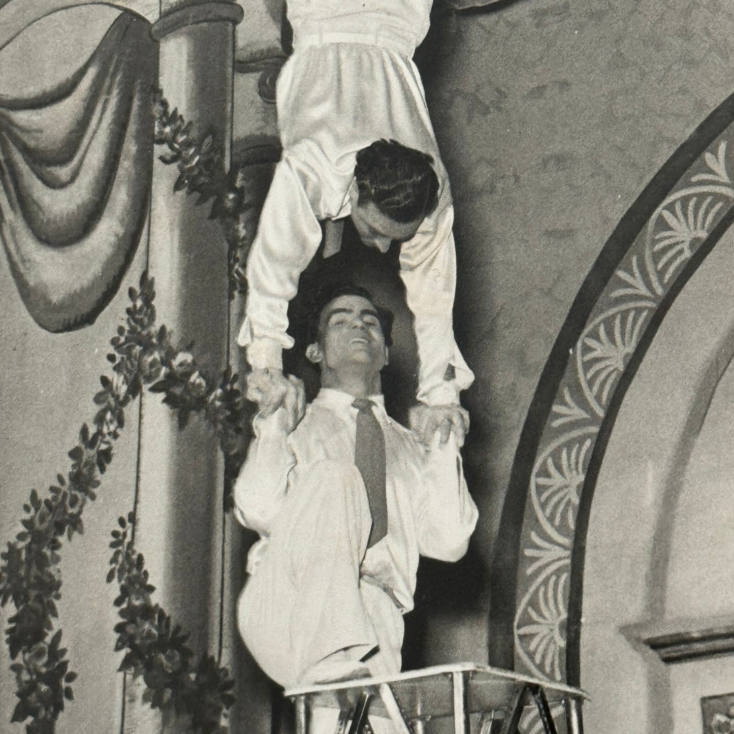 Vintage Circus Performer Balancing Act Acrobat Photo Photograph Silvas