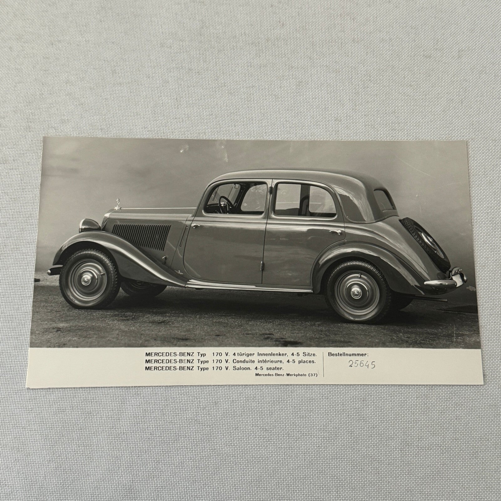 Mercedes Benz Typ 170V Factory Press Photo Photograph Type 170 V