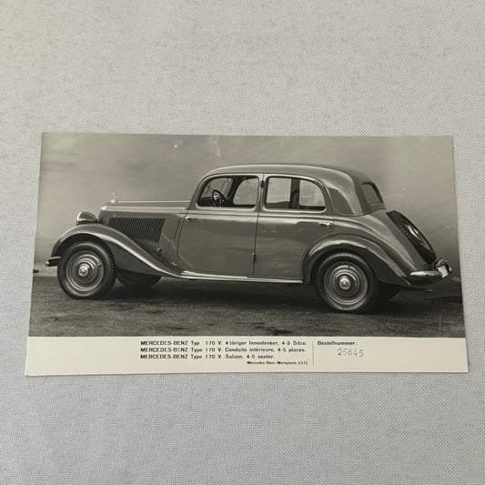 Mercedes Benz Typ 170V Factory Press Photo Photograph Type 170 V