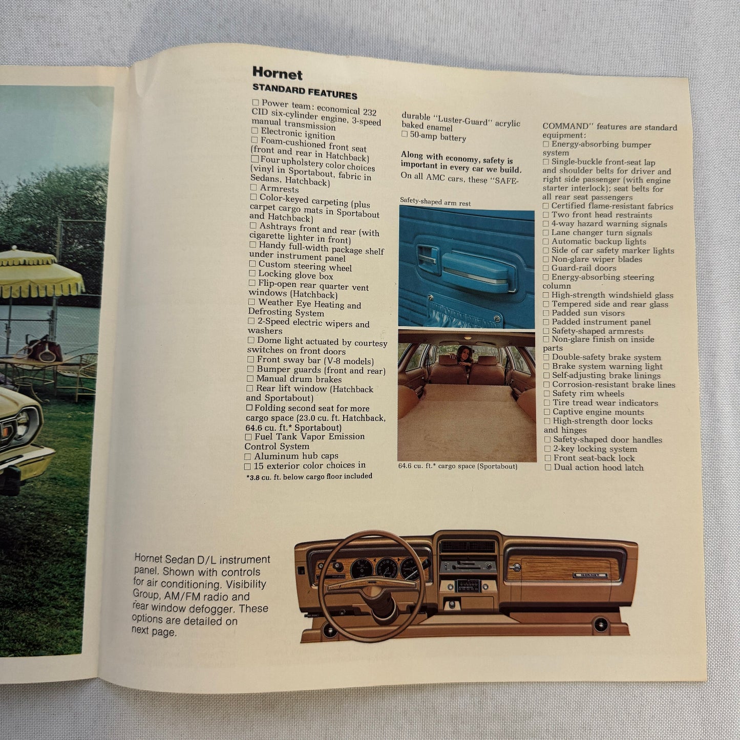 1975 AMC Hornet Car Sales Brochure Catalog American Motors Hornet Advertising