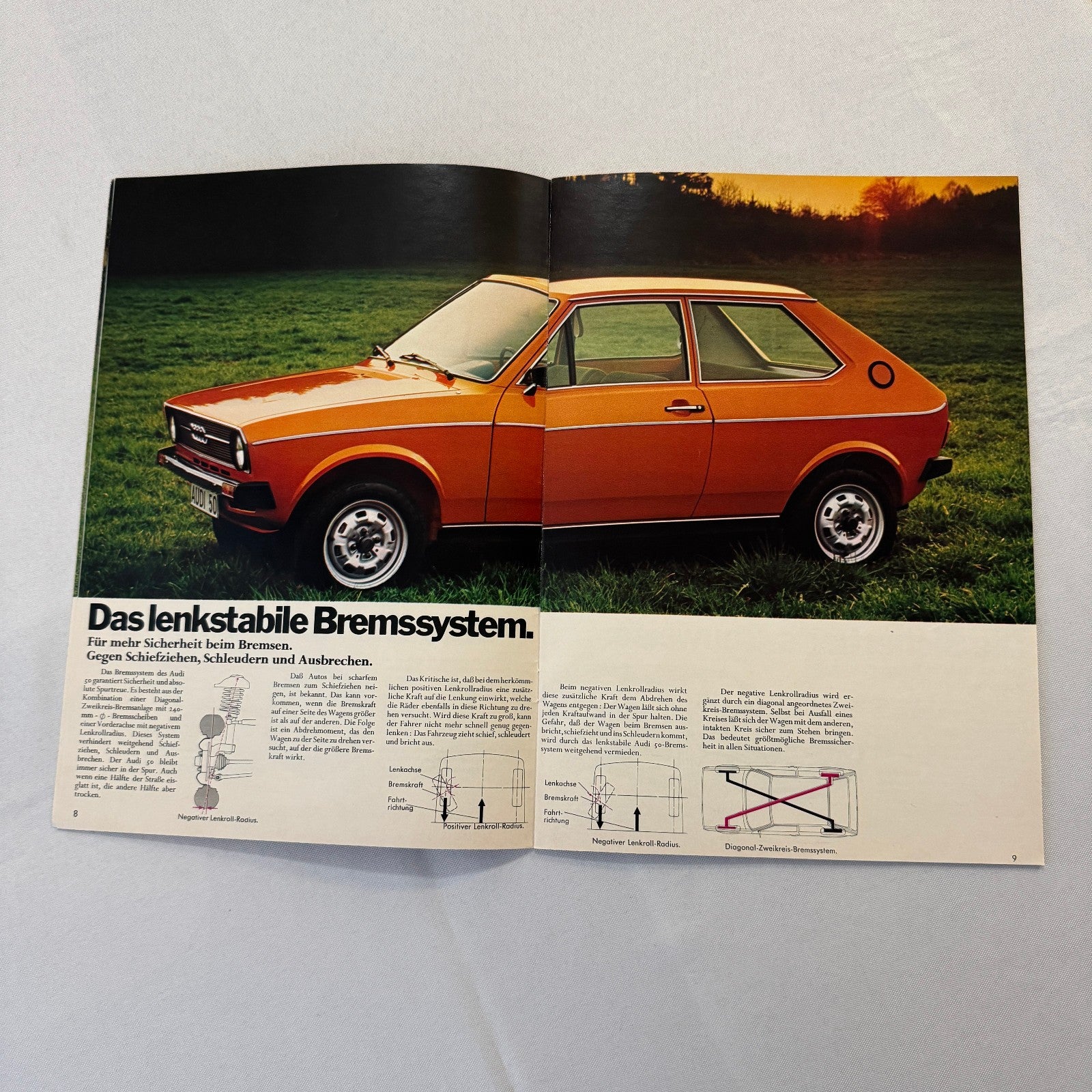 Audi 50 Poster Sales Brochure Catalog Advertising 1974 1975 GERMAN