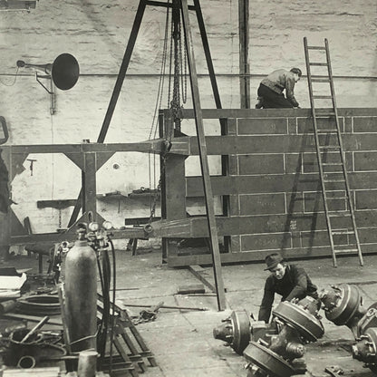 Vintage Photograph of a Factory with Workers Denmark Ergo Trailer Industrial