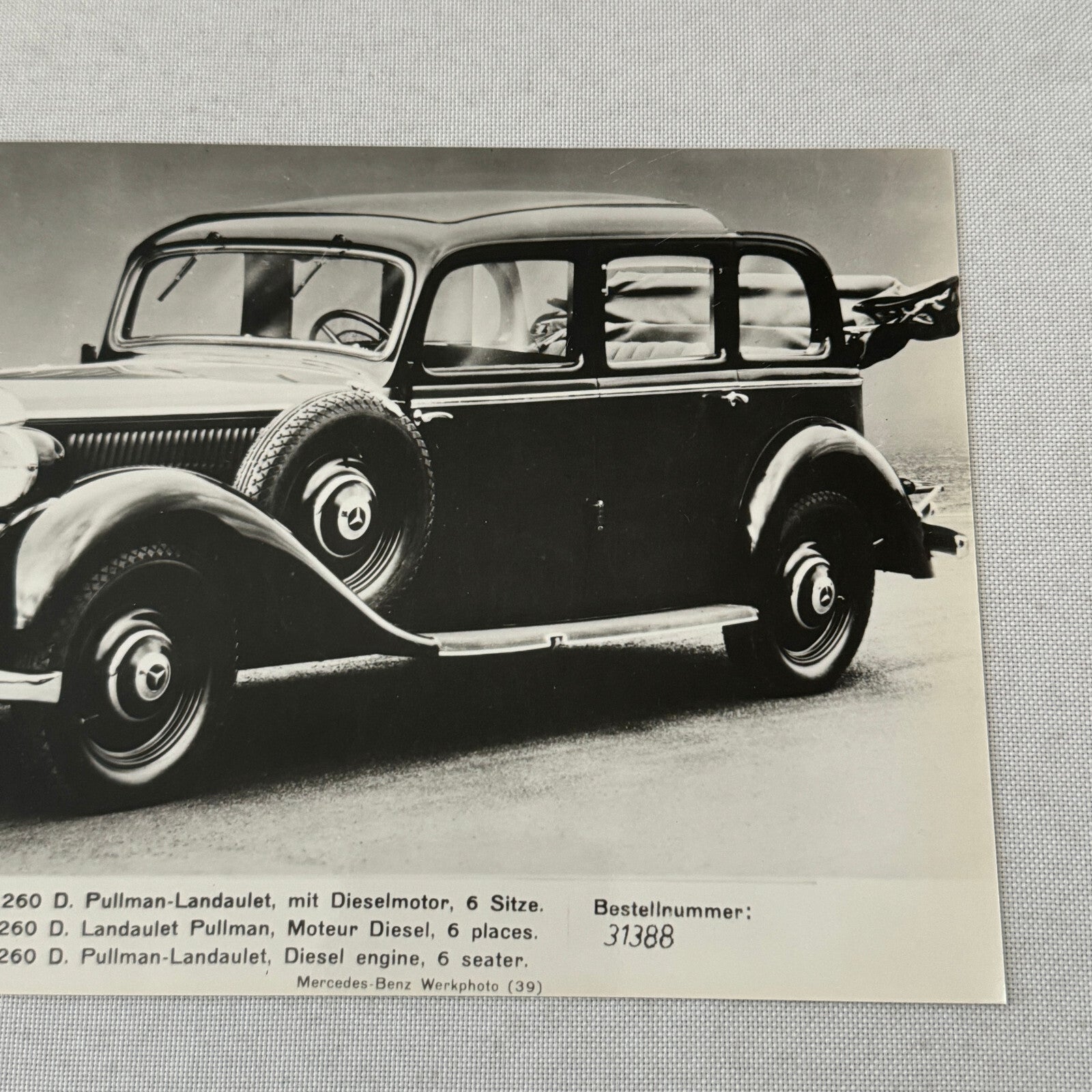 Mercedes Benz Typ 260 D Pullman Landaulet Factory Press Photo Photograph 260D