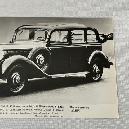 Mercedes Benz Typ 260 D Pullman Landaulet Factory Press Photo Photograph 260D