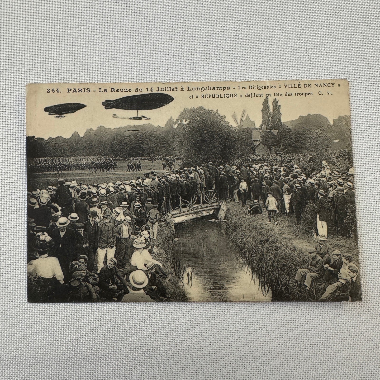 Vintage Zeppelin Airship Dirigible Postcard Post Card French