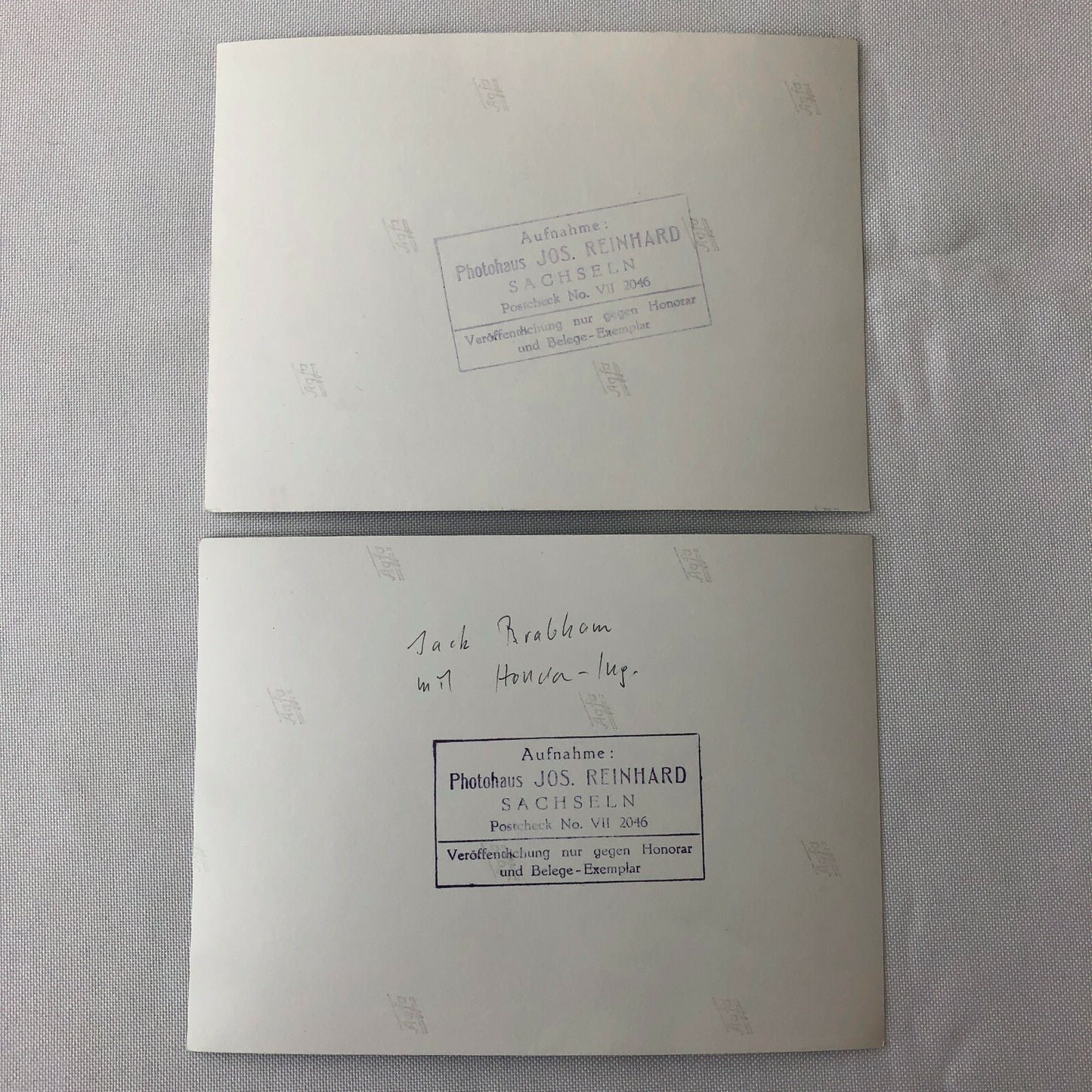 Vintage 1960s Honda Racing Photo Lot of 2 Jack Brabham with Yoshio Nakamura 