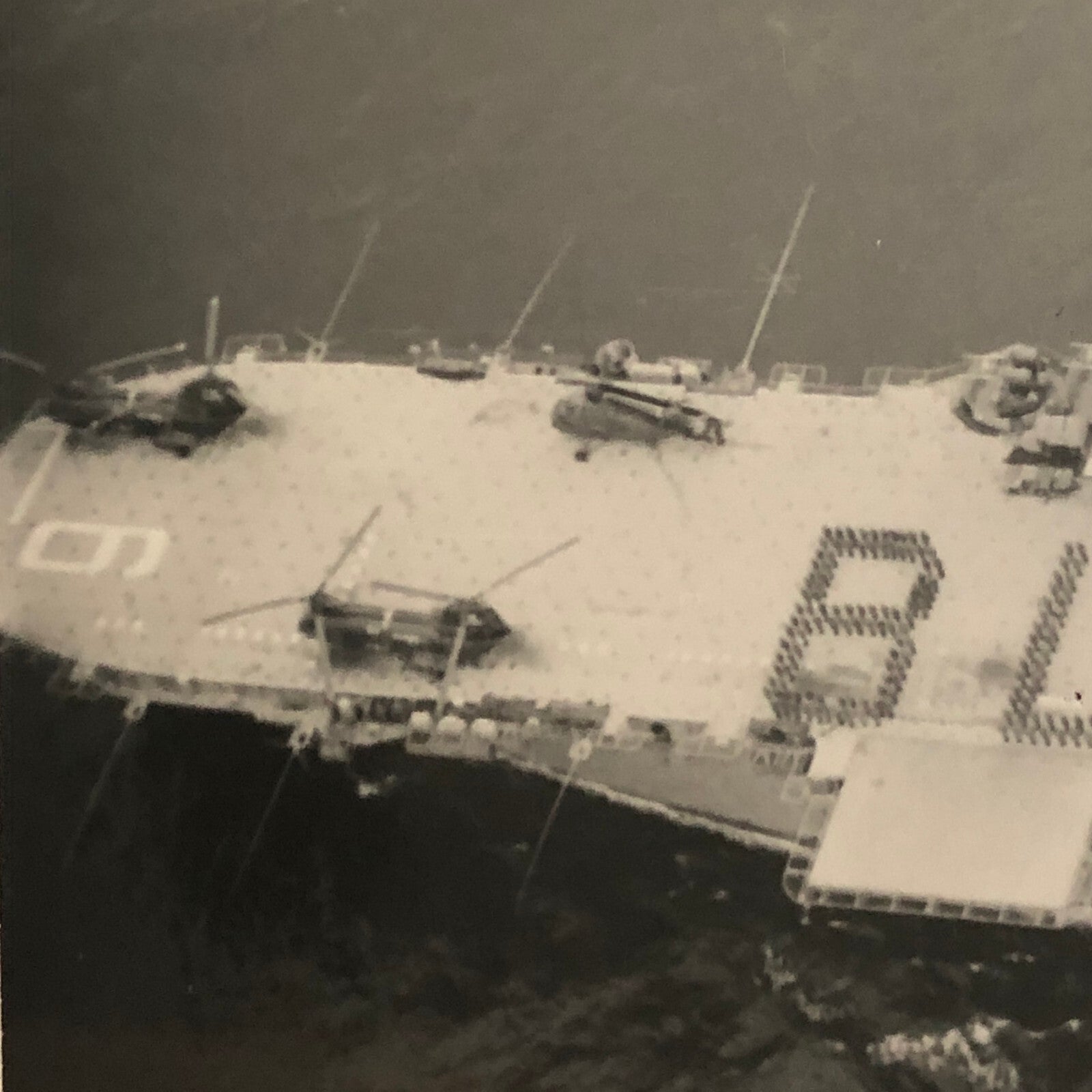 Military Aircraft Carrier Ship Boat Photo Photograph Print Helicopters 1969