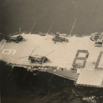 Military Aircraft Carrier Ship Boat Photo Photograph Print Helicopters 1969