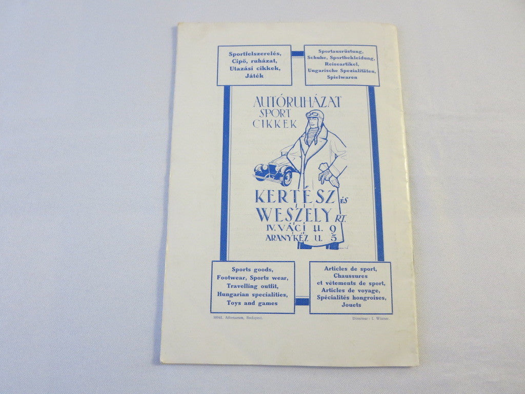 1931 KNAC Budapest Car & Motorcycle Rally Rallye Rules Book FRENCH Text
