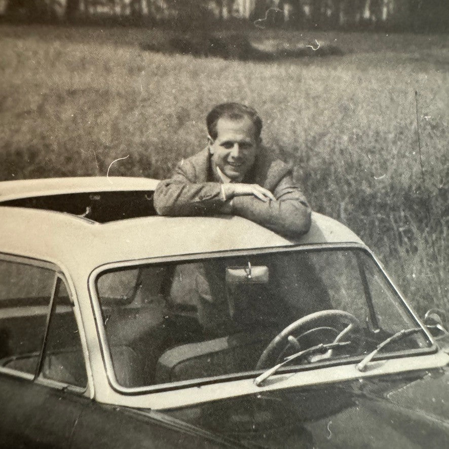 Vintage Photograph Man with Car Automobile Photo Print Unidentified