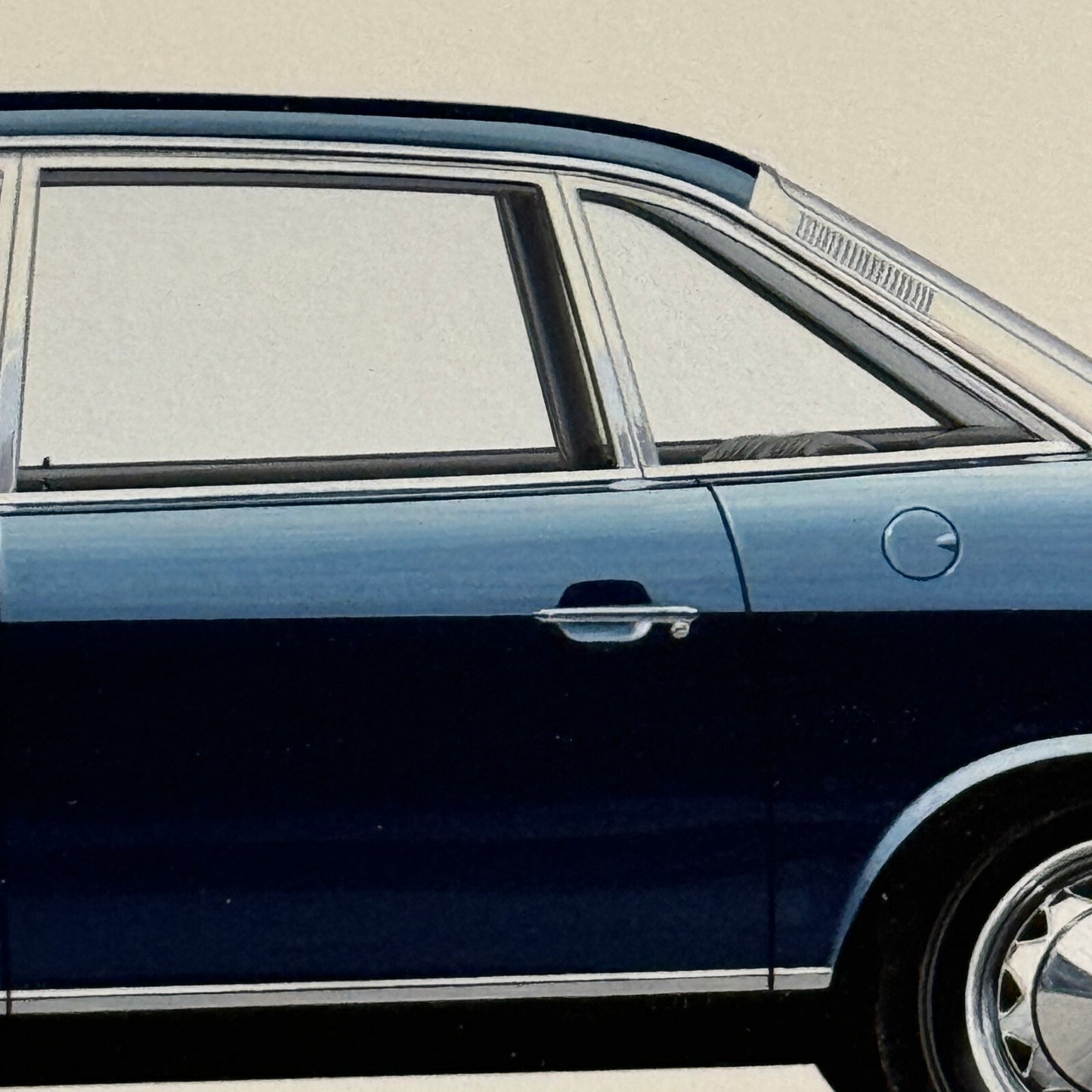 Vintage Car Illustration Art Drawing Hand Drawn NSU RO80 ? Robert Preis