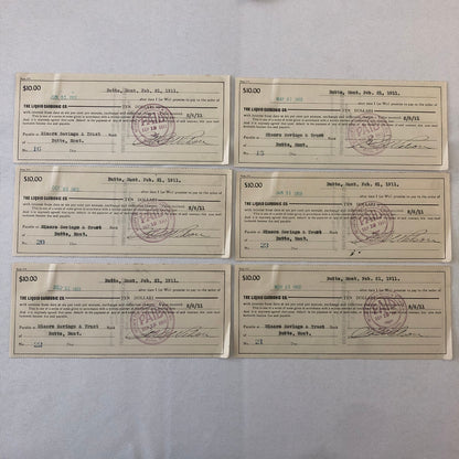 Liquid Carbonic Company Receipt Payment Note Document Ephemera Lot 26x 1911