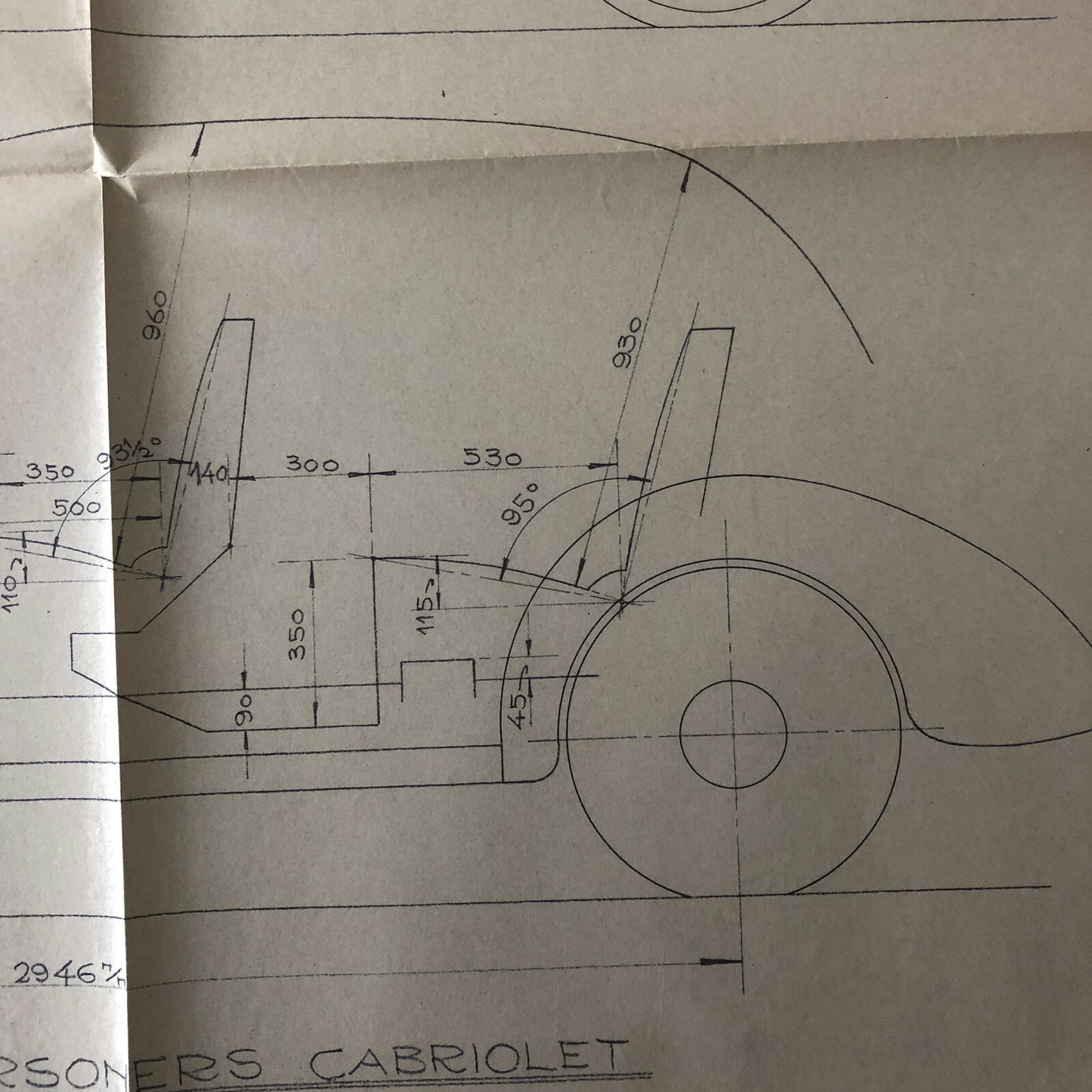 1936 Coachbuilder Car Design Blueprint Rendering Blue Print Coupe