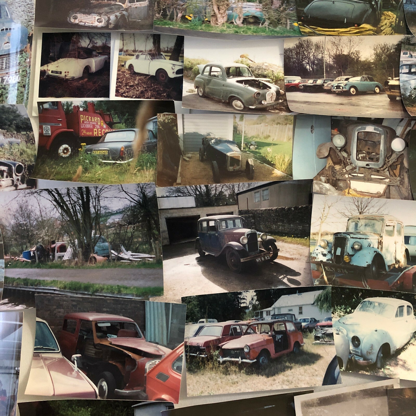 Vintage Austin Barn Find Junk Yard Car Part Photo Photograph Lot of 30