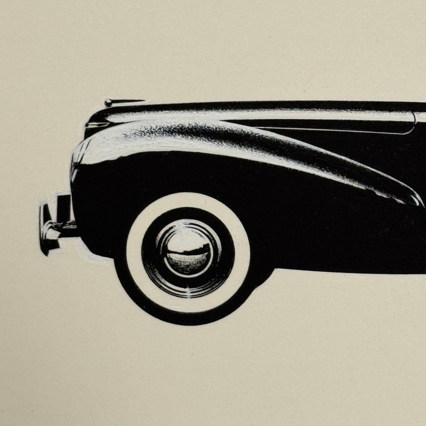 1940 Lincoln Continental Cabriolet Illustration Art Drawing Vintage Miniature