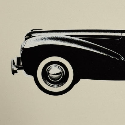 1940 Lincoln Continental Cabriolet Illustration Art Drawing Vintage Miniature