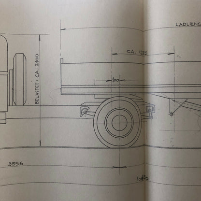 1954 Coachbuilder Truck Design Blueprint Rendering Blue Print Tractor Trailer