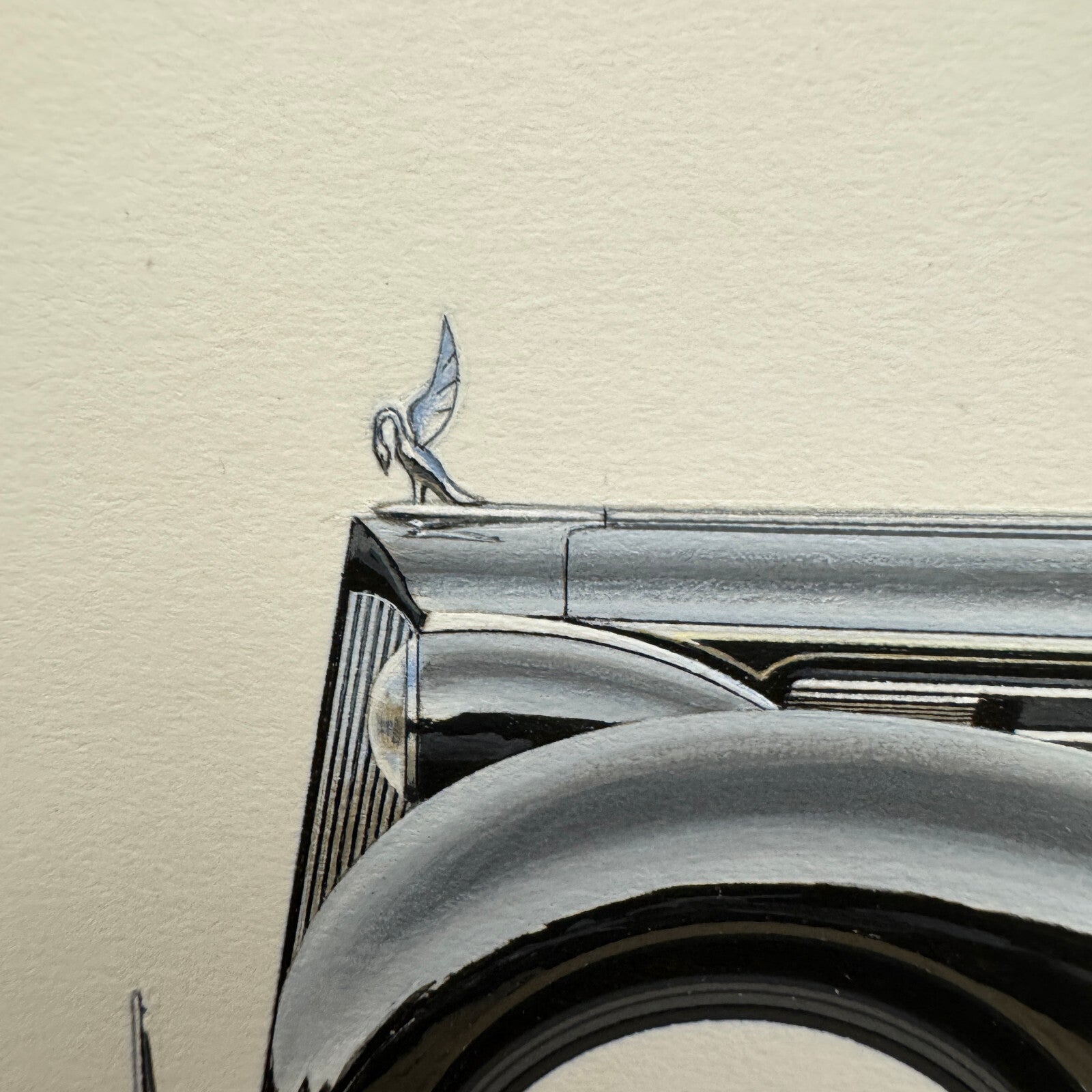 1938 Packard Model 1608 Twelve Cabriolet by Brunn Car Illustration Art Drawing