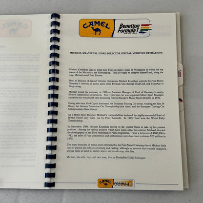 Camel Formula One Racing Press Kit Brochure Nelson Piquet Nigel Mansell 1991