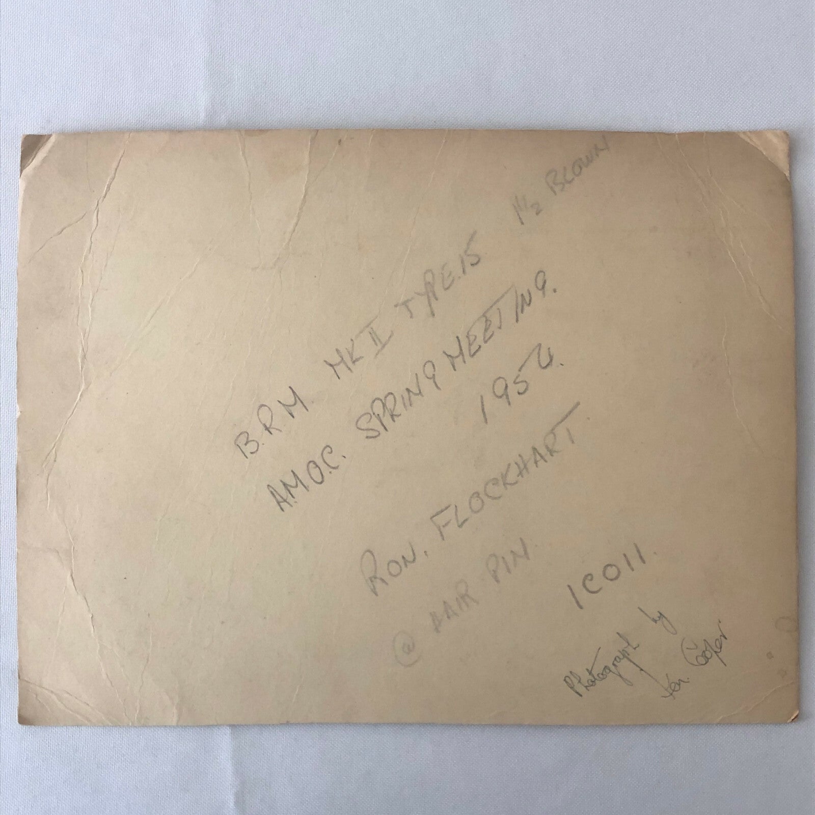 Vintage BRM 1954 Racing Photo Photograph Ron Flockhart Snetterton Spring Meet 