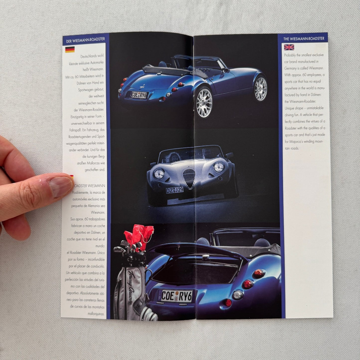 Wiesmann Car Sales Brochure Catalog Lot Wiesmann Roadster German Text