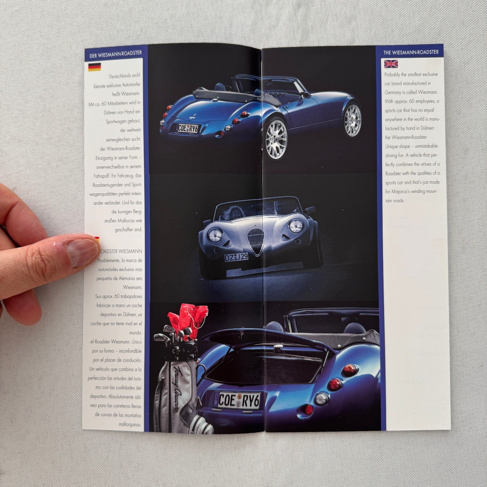 Wiesmann Car Sales Brochure Catalog Lot Wiesmann Roadster German Text