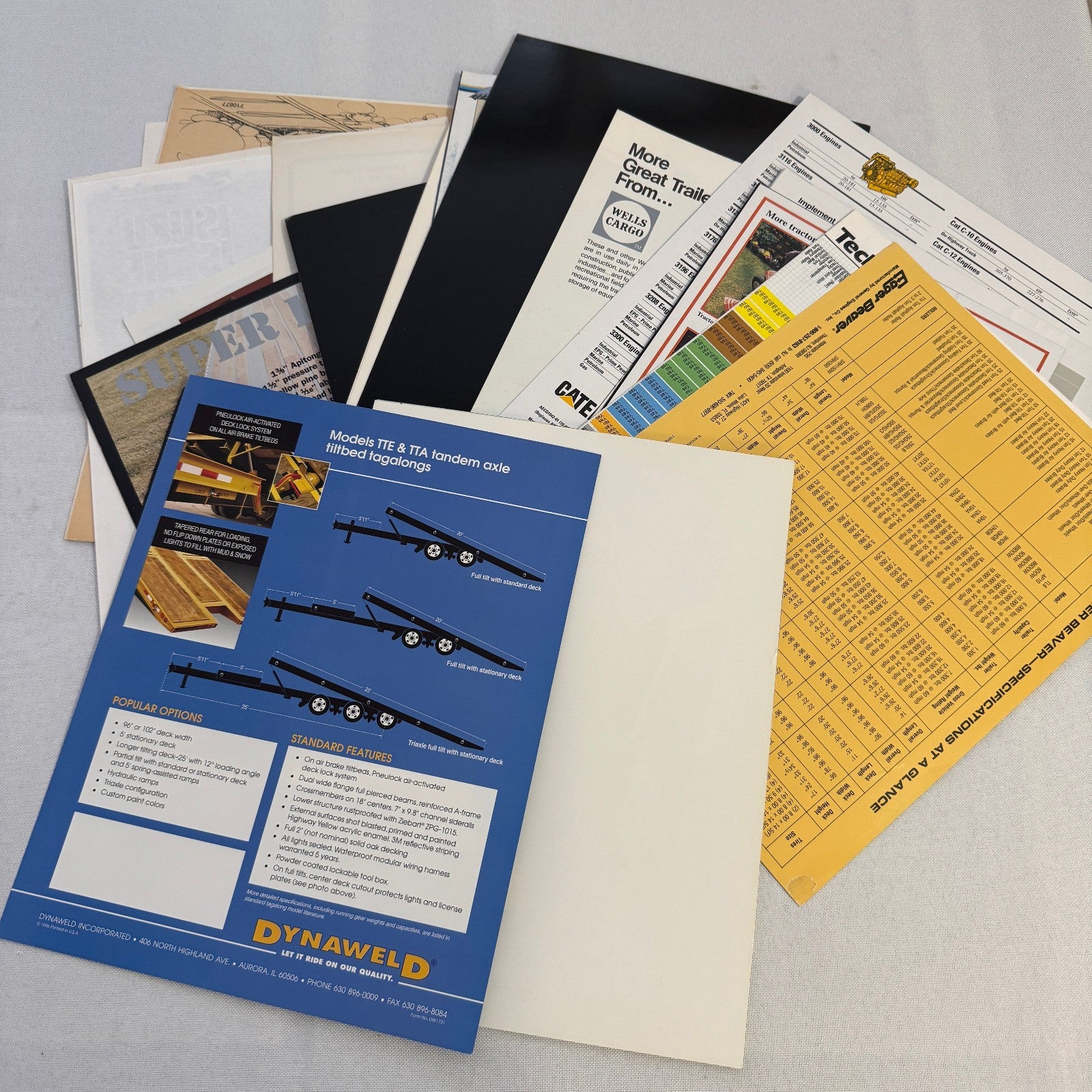 Vintage Equipment Brochure Lot Farm Construction Trailer Tractor Caterpillar