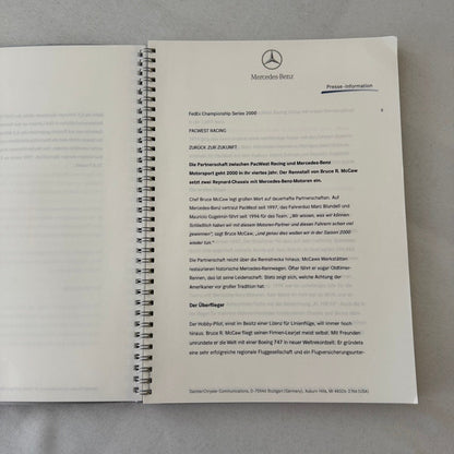 2000 Mercedes Benz Marlboro CART Racing Press Kit Tony Kanaan Michel Jourdain