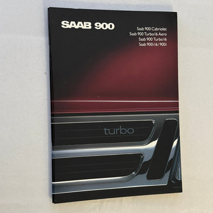 Vintage Saab 900 Car Sales Brochure Catalog 900 Cabriolet 900 Turbo 900i SWEDISH