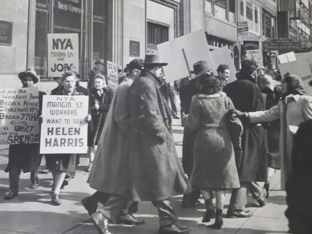 1941 Press Photo NYA Strike Picket Protest National Youth Administration